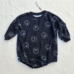 Brixton Phoenix Black and White Smiley Face Bubble Romper 12-18M